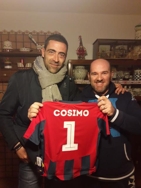 Michele Cazzarò con il papà del piccolo Cosimo